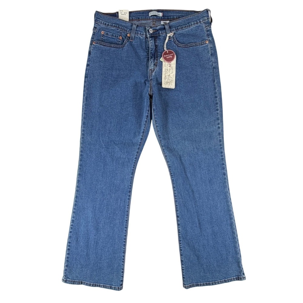 Retro Levis 512 Perfectly Slimming Bootcut Jeans Medium Wash Blue Womens 18W